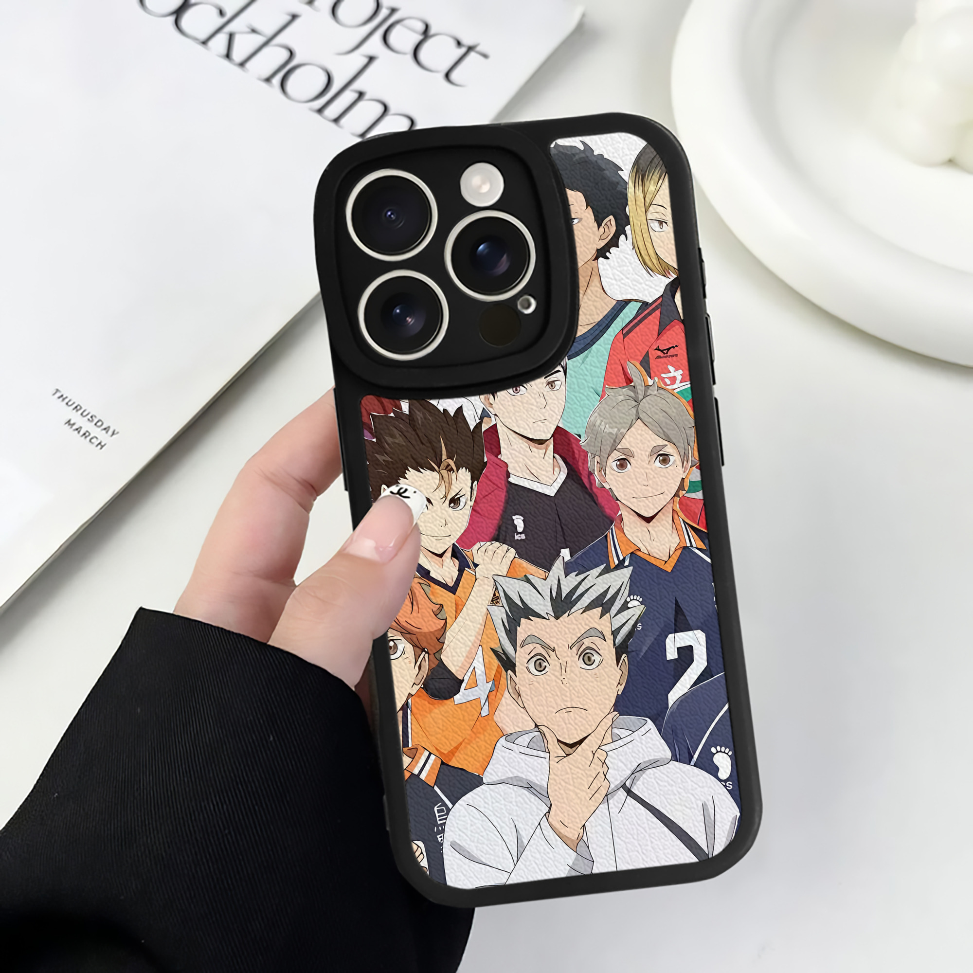 （画像用） ハイキュー!! Haikyu!! 【iPhone 16シリーズ対応】シリコンスマホケース（レザー調） 材質：シリコン